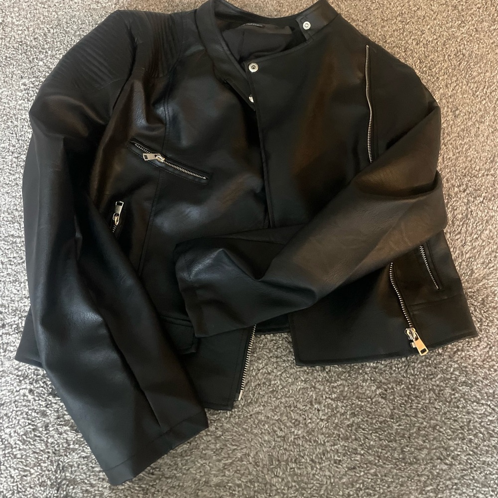Black faux leather jacket